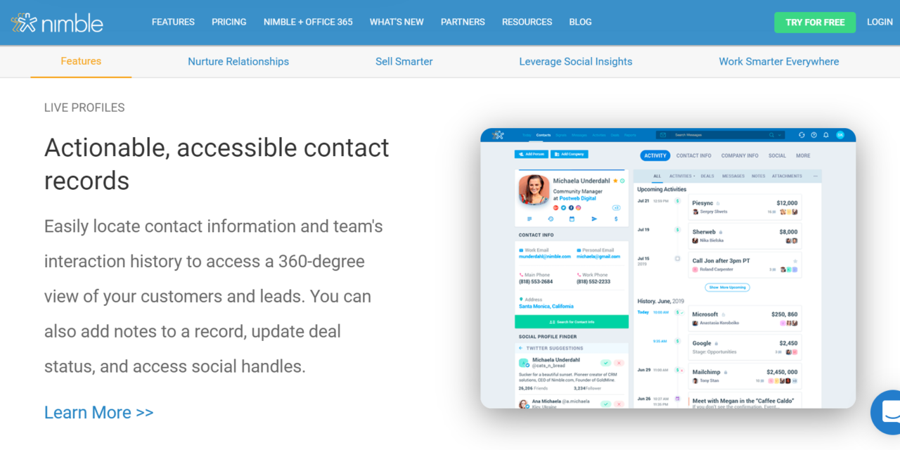 All-In Space for Relationship Management: Nimble