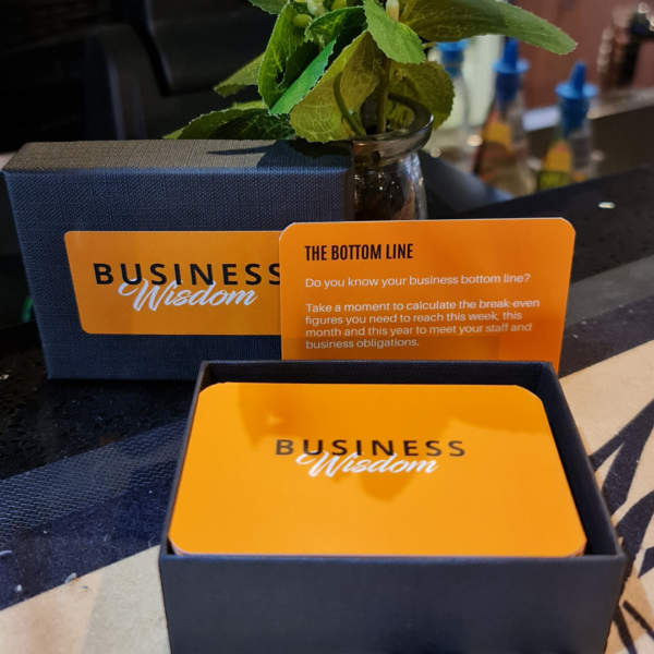 The Business Wisdom Deck business card by Clive Enever.
