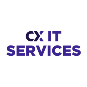 Cx it services logo on a white background.