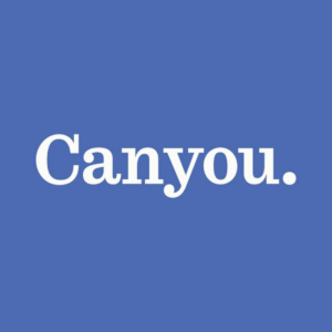 A blue background with the word canyou on it.