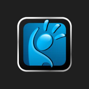 A Presenter Media icon depicting a blue hand.