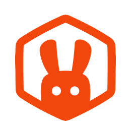 A bunny rabbit logo with a hexagonal background for RafflePress.